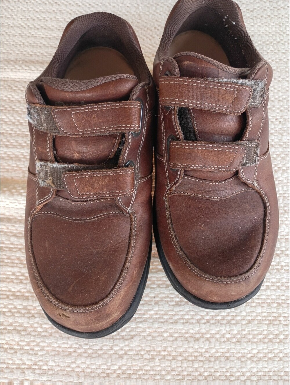 Dunham Men's Brown Leather vcro Strap Shoes Size 10